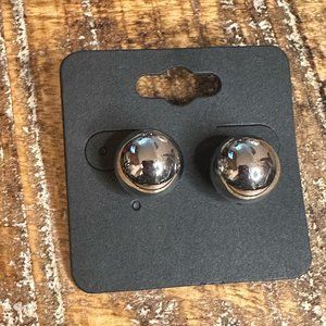 Chunky Silver Ball-Shaped Earrings